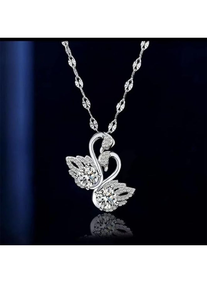 Swan Necklace for Women, Tiny Swan Pendant Necklace, Elegant Swan Jewelry Gift for Best Friend on Christma Valentine’s Day, Fashion Jewelry Birthday Gift for Wife Daughter Sister - Image 1
